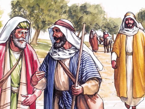 Mientras conversaban y discutían, Jesús mismo se acercó y comenzó a caminar con ellos. Pero aunque lo veían, algo les impedía darse cuenta de quién era. – Número de diapositiva 3