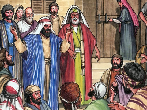 Al llegar la noche de aquel mismo día, el primero de la semana, los discípulos se habían reunido... – Número de diapositiva 1