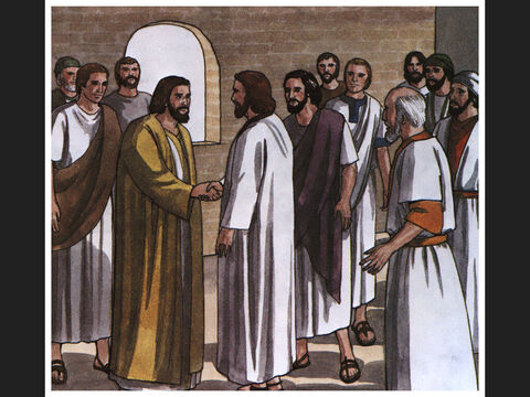… y la suerte recayó en Matías; por lo que fue añadido a los once apóstoles. – Número de diapositiva 15