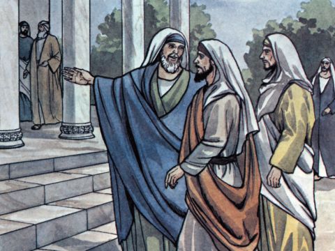 Llegados a Salamina, predicaban la palabra de Dios en las sinagogas de los judíos. Juan Marcos estaba con ellos como ayudante. – Número de diapositiva 9