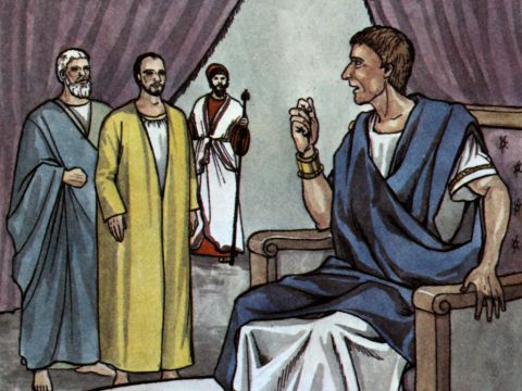 El procónsul, hombre inteligente, mandó llamar a Bernabé y a Saulo, porque quería oír la palabra de Dios. – Número de diapositiva 12