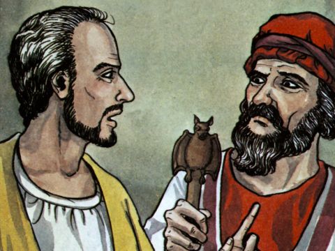 Entonces Saulo, que también se llamaba Pablo, lleno del Espíritu Santo, miró fijamente a Elimas y le dijo: “Tú eres un hijo del diablo y enemigo de todo lo que es justo. Estás lleno de toda clase de engaños y artimañas. ¿No dejarás nunca de pervertir los caminos rectos del Señor? Ahora la mano del Señor está contra ti. Vas a quedar ciego por un tiempo, y ni siquiera podrás ver la luz del sol”. – Número de diapositiva 14