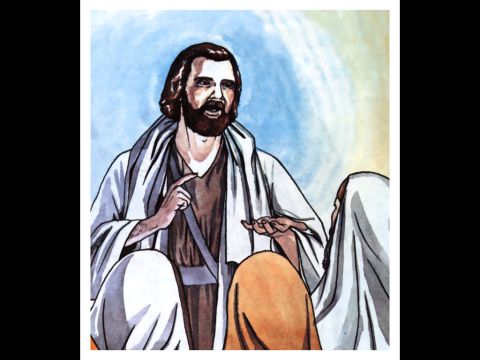Pedro, comenzando desde el principio, les contó toda la historia: "Estaba orando en la ciudad de Jope, y en trance tuve una visión". – Número de diapositiva 15