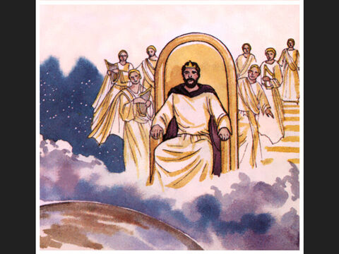 ‘David mismo no subió a los cielos, pero sí dice: <br/>«Dijo el Señor a mi Señor:<br/>Siéntate a mi derecha,<br/>hasta que yo ponga a tus enemigos<br/>por estrado de tus pies.»’ – Número de diapositiva 10