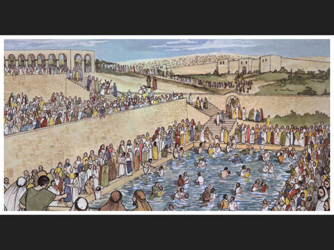 Fue así como los que recibieron su palabra fueron bautizados, y ese día se añadieron como tres mil personas... – Número de diapositiva 15