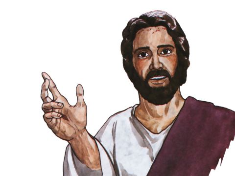 “Les anunciamos la buena noticia: Dios ha cumplido la promesa que hizo a nuestros antepasados, a nosotros, sus descendientes, al resucitar a Jesús, como está escrito en el Salmo segundo: «Tú eres mi hijo, yo te he engendrado hoy». Dios lo resucitó de entre los muertos para que no sufriera corrupción, como dijo Dios: «Yo les daré la bendición santa y fiel que prometí a David».” – Número de diapositiva 14