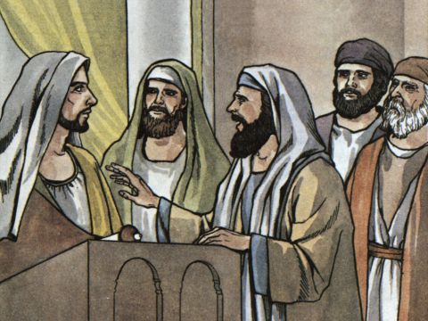 Cuando Pablo y Bernabé salían de la sinagoga, la gente los invitó a hablar más sobre estas cosas el siguiente sábado. – Número de diapositiva 17