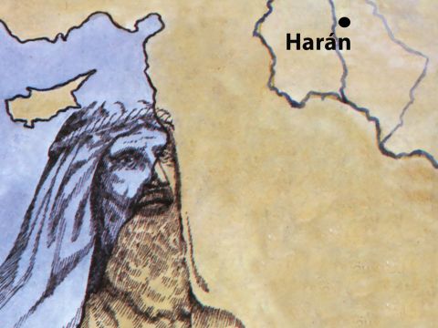 “El Dios de gloria se apareció a nuestro padre Abraham cuando aún estaba en Mesopotamia, antes de que habitara en Jarán. «Deja tu país y tu pueblo», dijo Dios, «y vete a la tierra que te mostraré».<br/>Así que dejó la tierra de los caldeos y se estableció en Jarán. Después de la muerte de su padre, Dios lo envió a esta tierra donde ahora vives. Aquí no le dio ninguna herencia, ni siquiera terreno suficiente para poner un pie.” – Número de diapositiva 11