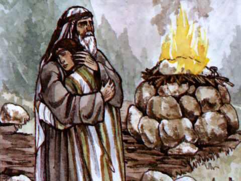 “Luego le dio a Abraham el pacto de la circuncisión. Y Abraham tuvo a Isaac y lo circuncidó ocho días después de su nacimiento.” – Número de diapositiva 13