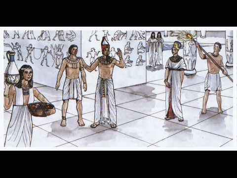 “Le dio sabiduría a José y le permitió ganarse la buena voluntad del faraón rey de Egipto. Entonces Faraón lo nombró gobernante de Egipto y de todo su palacio.” – Número de diapositiva 18