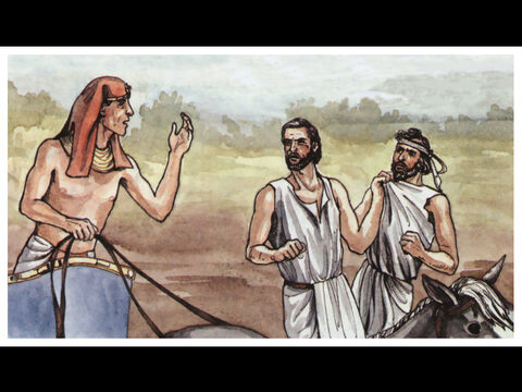 “Pero el hombre que maltrataba al otro empujó a Moisés a un lado y le dijo: «¿Quién te ha puesto por gobernante y juez sobre nosotros? ¿Estás pensando en matarme como mataste ayer al egipcio?»” – Número de diapositiva 7
