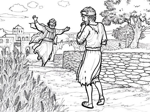 El hijo pródigo regresa con su padre.<br/>Lucas 15:11-32 – Número de diapositiva 6