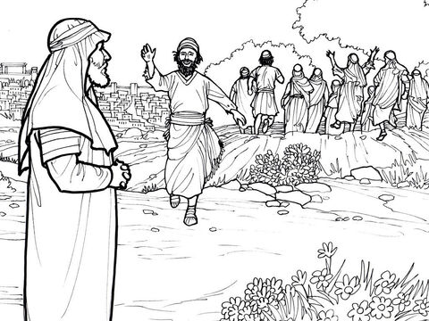 Uno de los diez hombres curados de lepra por Jesús regresa para dar las gracias.<br/>Lucas 17:11-18 – Número de diapositiva 7