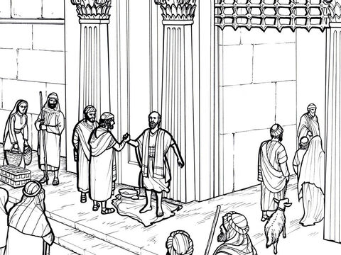 Un cojo fuera del templo es sanado. Hechos 3:1-10 – Número de diapositiva 6