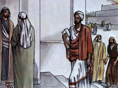 Así que partió y en el camino se encontró con un eunuco etíope (un funcionario importante a cargo de todo el tesoro de la reina de los etíopes).<br/>Este hombre había ido a Jerusalén a adorar. – Número de diapositiva 2