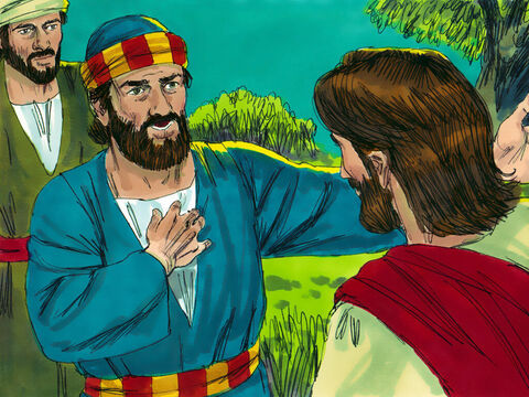 “¡No!” – insistió Pedro – “¡Aún si tengo que morir contigo, nunca te negaré!” Y todos los demás discípulos hicieron lo mismo. – Número de diapositiva 4