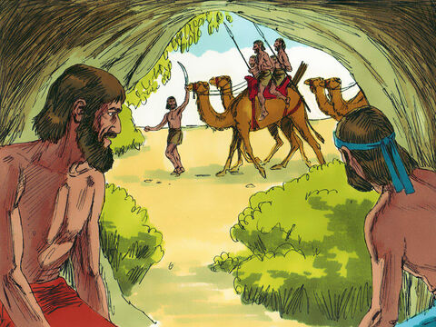 Llegaron en camellos y se quedaron hasta que la tierra quedó al descubierto. Los madianitas eran tan crueles que los israelitas se escondieron en montañas, cuevas y fortalezas. El pueblo de Dios se fue reducido  a la hambruna. – Número de diapositiva 3
