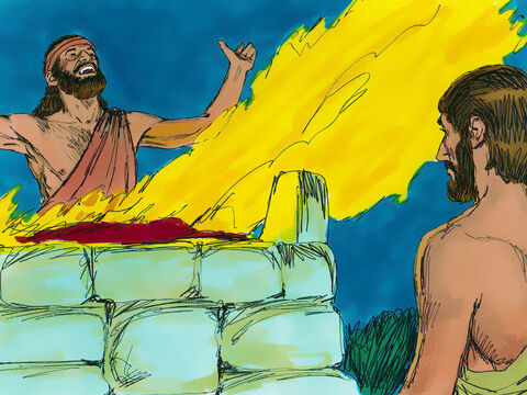 Luego hizo un altar a Dios, colocó la madera del poste de Asera sobre él y sacrificó el toro a Dios. – Número de diapositiva 10