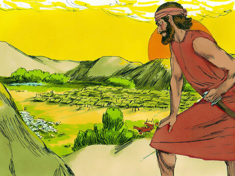 Los madianitas y sus aliados habían reunido un ejército de 135,000 para despojar a los israelitas de sus cosechas y alimentos. Dios le había prometido a Gedeón que le daría la victoria sobre ellos. – Número de diapositiva 1