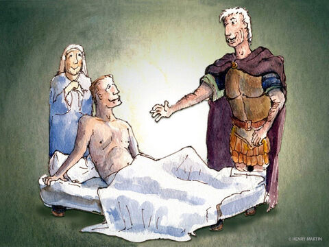 En ese mismo momento, el siervo del centurión romano fue sanado. – Número de diapositiva 9