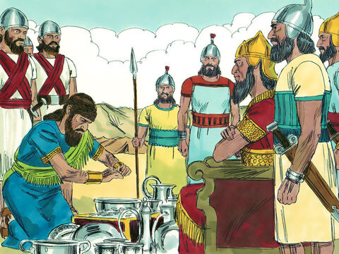 El Rey Senaquerib de Asiria tomó el dinero pero no abandonó el territorio. – Número de diapositiva 12