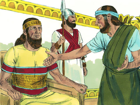Isaías el profeta tenía un mensaje del Señor para Ezequías:<br/>–El Rey de Asiria no entrará en la ciudad ni construirá una rampa de asedio para atacar. – Número de diapositiva 18