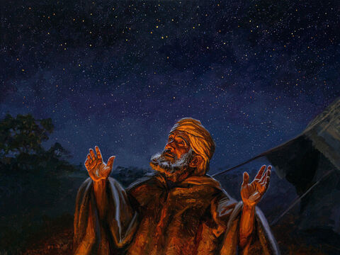 Descendencia prometida a Abram.<br/>“Luego el Señor lo llevó afuera y le dijo: —Mira hacia el cielo y cuenta las estrellas, a ver si puedes. ¡Así de numerosa será tu descendencia!<br/>Abram creyó al Señor, y el Señor se lo reconoció como justicia.”<br/>Génesis 15:5-6<br/>Texto completo: Génesis 15:1-6 – Número de diapositiva 3
