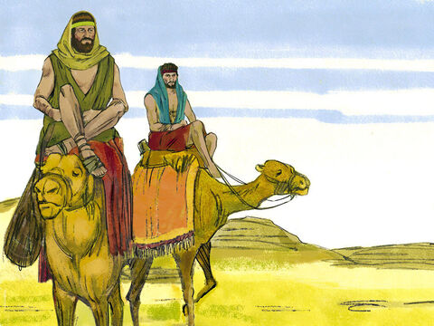 Jacob envió mensajeros a Esaú con el siguiente mensaje: “Tu sirviente Jacob se ha quedado con Labán. Tiene ganado, burros, ovejas, cabras y sirvientes. Te ruega que lo mires favorablemente. – Número de diapositiva 2