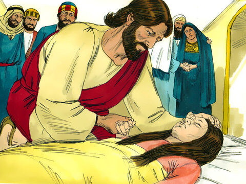 Jesús tomó la niña de la mano y le dijo: ¡Muchacha, levántate! – Número de diapositiva 13