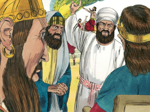 Ajab reunió a 400 de sus profetas falsos y les preguntó:<br/>–¿Debo ir a la guerra contra Ramot de Galaad o no? – Número de diapositiva 6