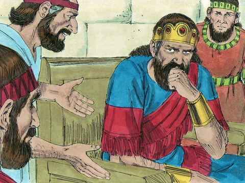 Alarmado, Josafat decidió preguntarle a Dios qué debía hacer, por lo que proclamó un ayuno para todo Judá. – Número de diapositiva 3