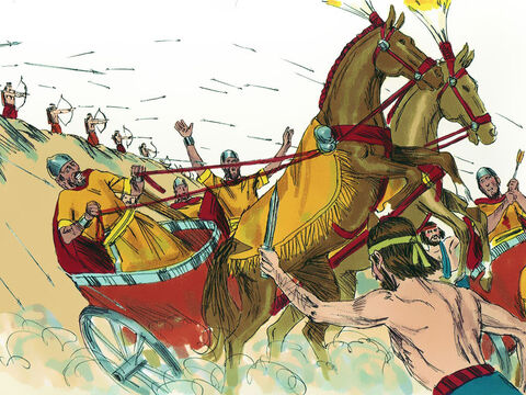 Josías luchó en una batalla contra el Faraón Necao II y fue mortalmente herido por los arqueros egipcios. – Número de diapositiva 5