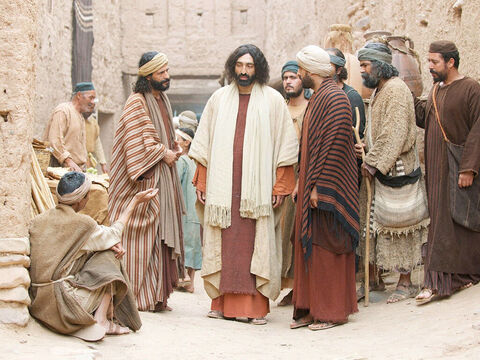 Mientras Jesús caminaba por Jerusalén, vio a un hombre que había nacido ciego. – Número de diapositiva 1