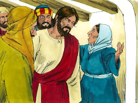 Saliendo de la sinagoga, Jesús vino a la casa de Simón (llamado Pedro) La suegra de Pedro estaba postrada en cama con una gran fiebre y le rogaron por ella. – Número de diapositiva 7
