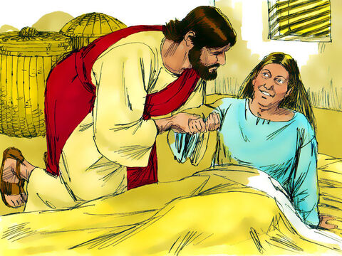 Jesús, inclinándose hacia a ella, reprendió a la fiebre – Número de diapositiva 8