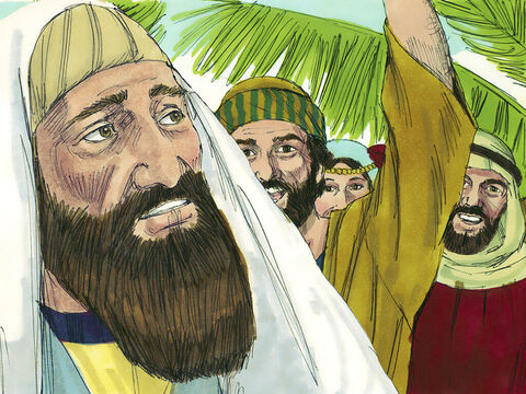 Algunos de los fariseos de la multitud le dijeron a Jesús:<br/>–Maestro, dile a tus discípulos que dejen de gritar. – Número de diapositiva 10