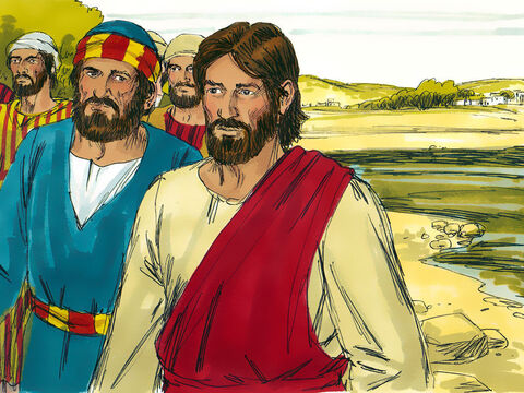 Jesús estaba en las afueras del pueblo Capernaum. – Número de diapositiva 1