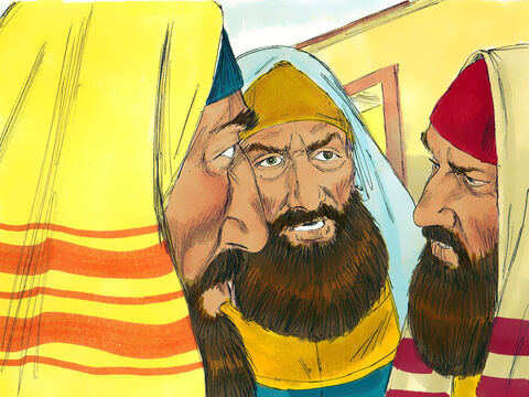 Los fariseos y los maestros de las leyes religiosas fueron a ver qué estaba pasando en el banquete. – Número de diapositiva 5