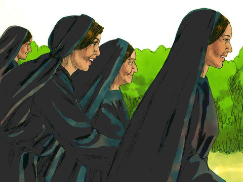 Las mujeres corrieron del sepulcro con temor y gran gozo, y fueron a dar las nuevas a sus discípulos. – Número de diapositiva 7