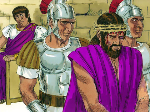 Pilates liberó a Barrabás y entregó a Jesús para que fuera azotado y crucificado. – Número de diapositiva 16