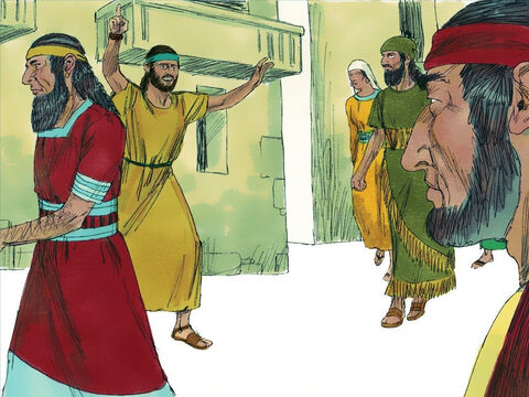 Cuando llegó a la ciudad, empezó a predicar:<br/>–En cuarenta días, Dios destruirá la ciudad de Nínive. – Número de diapositiva 13