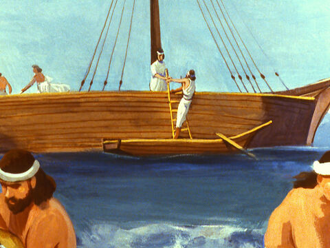 Abordó un barco que se dirigía a Tarsis en España, tan lejos como pudo de Nínive. – Número de diapositiva 11
