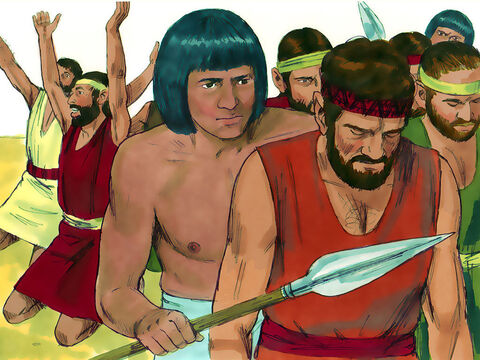 Cuando José recuperó la compostura, eligió a Simeón e hizo que lo ataran ante los ojos de todos y que lo llevaran a prisión. – Número de diapositiva 9