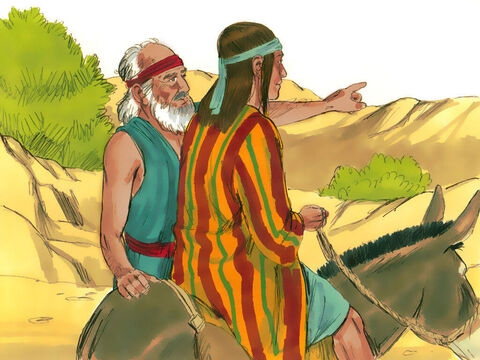 Jacob le dijo a José:<br/>–Ve y fíjate si todo está bien con tus hermanos y los rebaños, y luego regresa y cuéntame cómo está todo. – Número de diapositiva 2