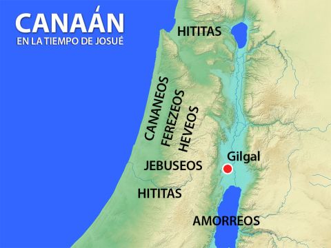 Los reyes de los hititas, los amorreos, los cananeos, los perizitas, los hivitas y los jebuseos comenzaron a planear cómo unir sus ejércitos para enfrentar a los israelitas. – Número de diapositiva 2