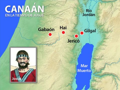 Gabaón estaba solo a tres días a pie de la base israelita en Gilgal. Los habitantes de Gabaón y los pueblos cercanos eran hivitas. – Número de diapositiva 4