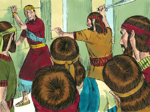 Su hijo Amón de 22 años se convirtió en rey, pero solo reinó por un año. Él tampoco tenía tiempo para Dios. Sus oficiales atacaron y mataron a Amón. Los asesinos fueron arrestados y ejecutados. – Número de diapositiva 7