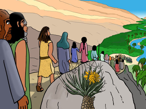 Muchos siguieron a Juan hasta el río Jordán para ser bautizados. – Número de diapositiva 6
