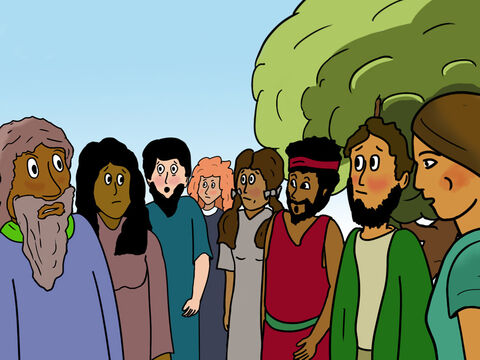 … nadie, excepto Noé, su esposa y sus tres hijos con sus esposas. Los hijos de Noé se llamaron Sem, Cam y Jafet. – Número de diapositiva 4