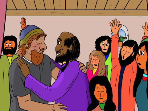 Pablo y sus amigos oraron para que Dios lo protegiera y lo ayudara para poder escapar de Damasco. – Número de diapositiva 24